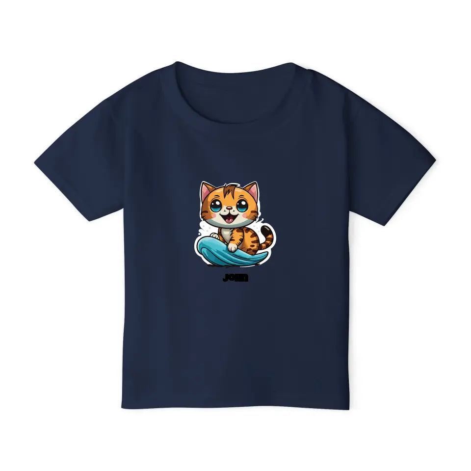 "Catch the Wave" Toddler Surfing Cat T-Shirt