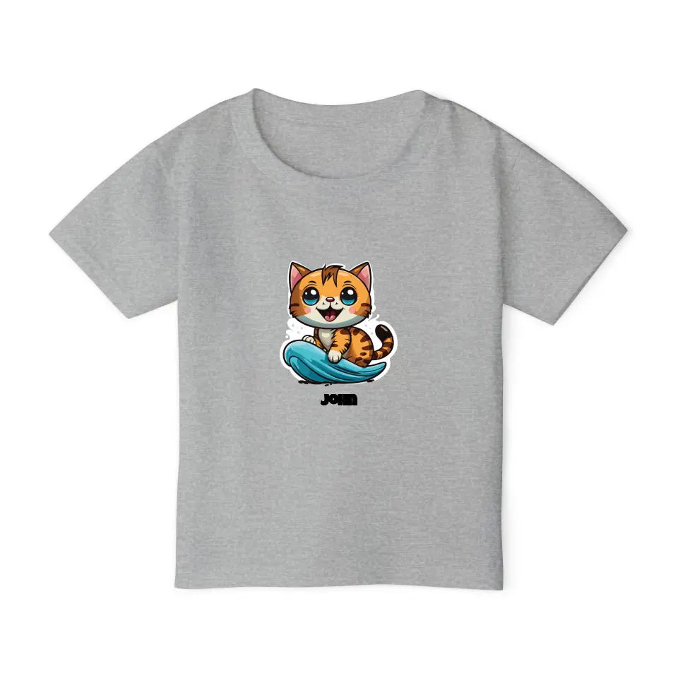 "Catch the Wave" Toddler Surfing Cat T-Shirt - 0