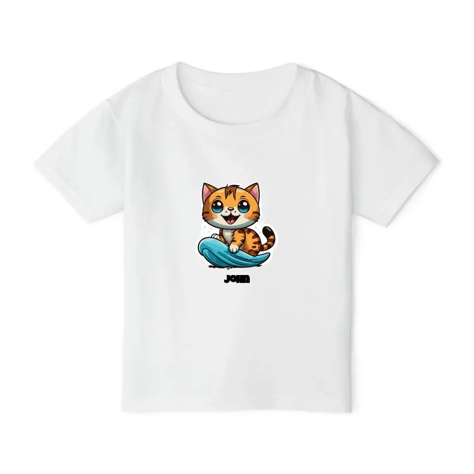 "Catch the Wave" Toddler Surfing Cat T-Shirt